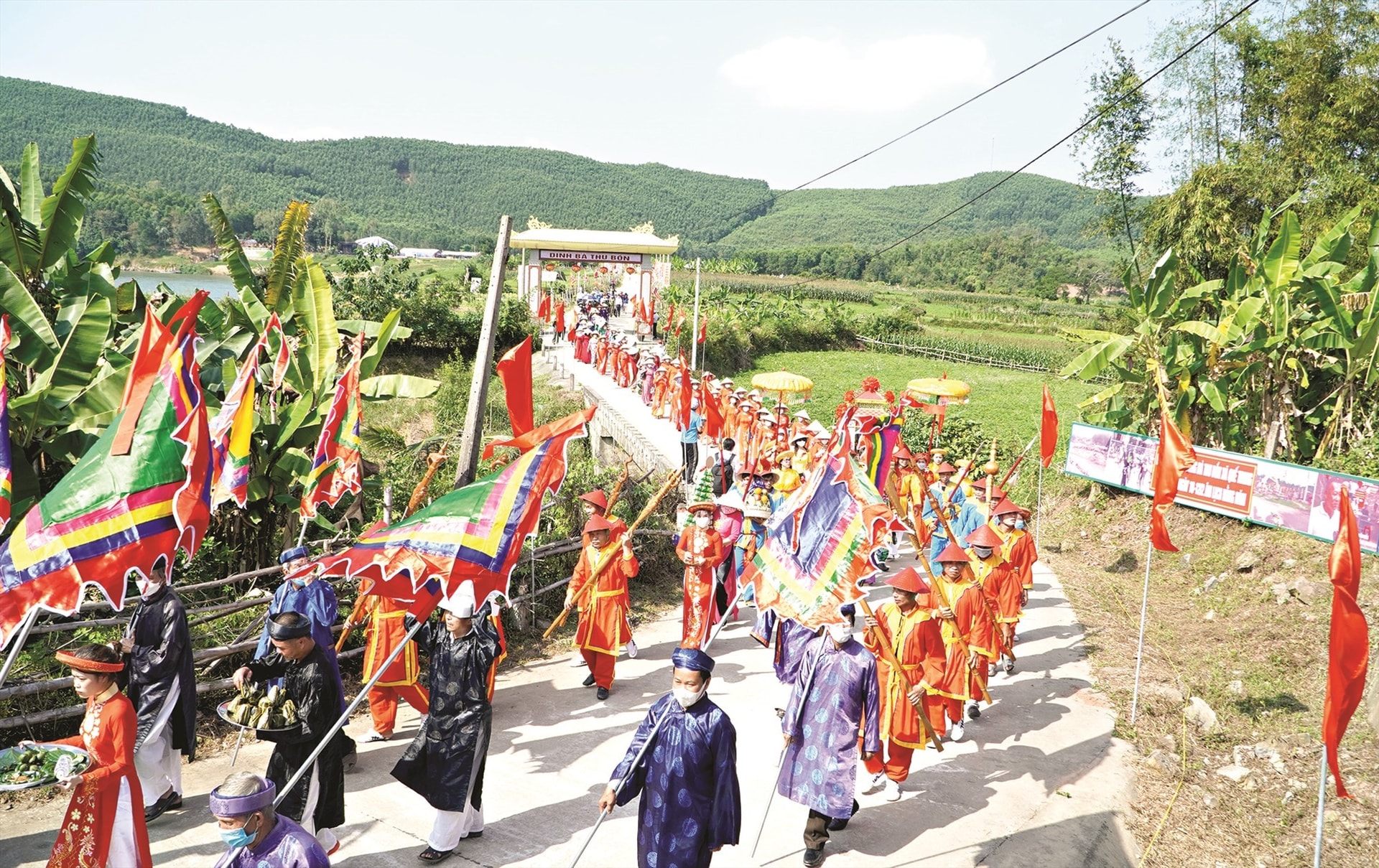 A procession in the Lady Thu Bon Festival 2022