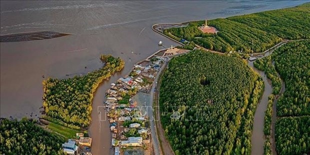 An aerial view of Ca Mau Cape in the Mekong Delta province of Ca Mau (Photo: VNA)