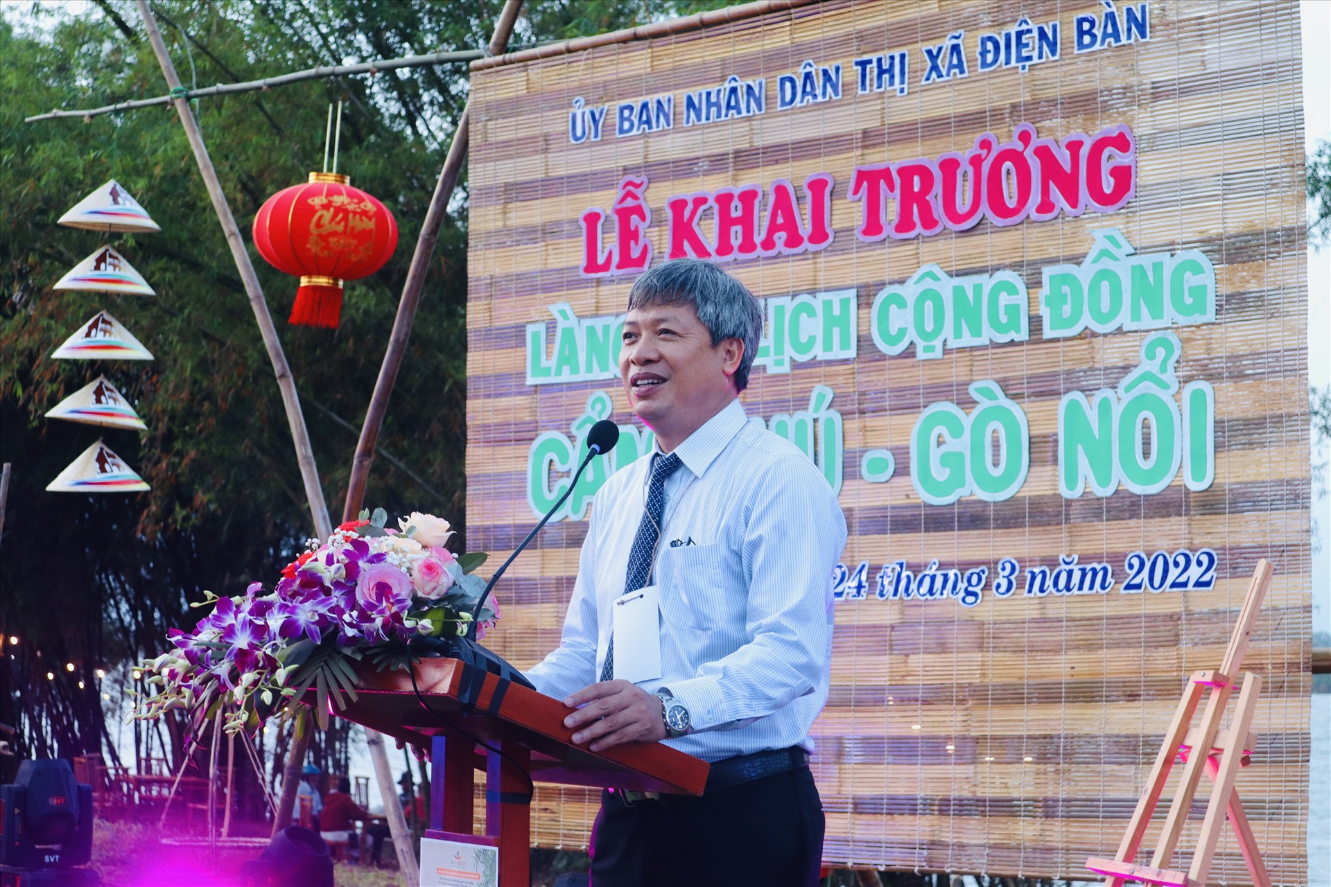 Phó Chủ tịch UBND tỉnh Hồ Quang Bửu phát biểu tại buổi lễ. Ảnh: T.L