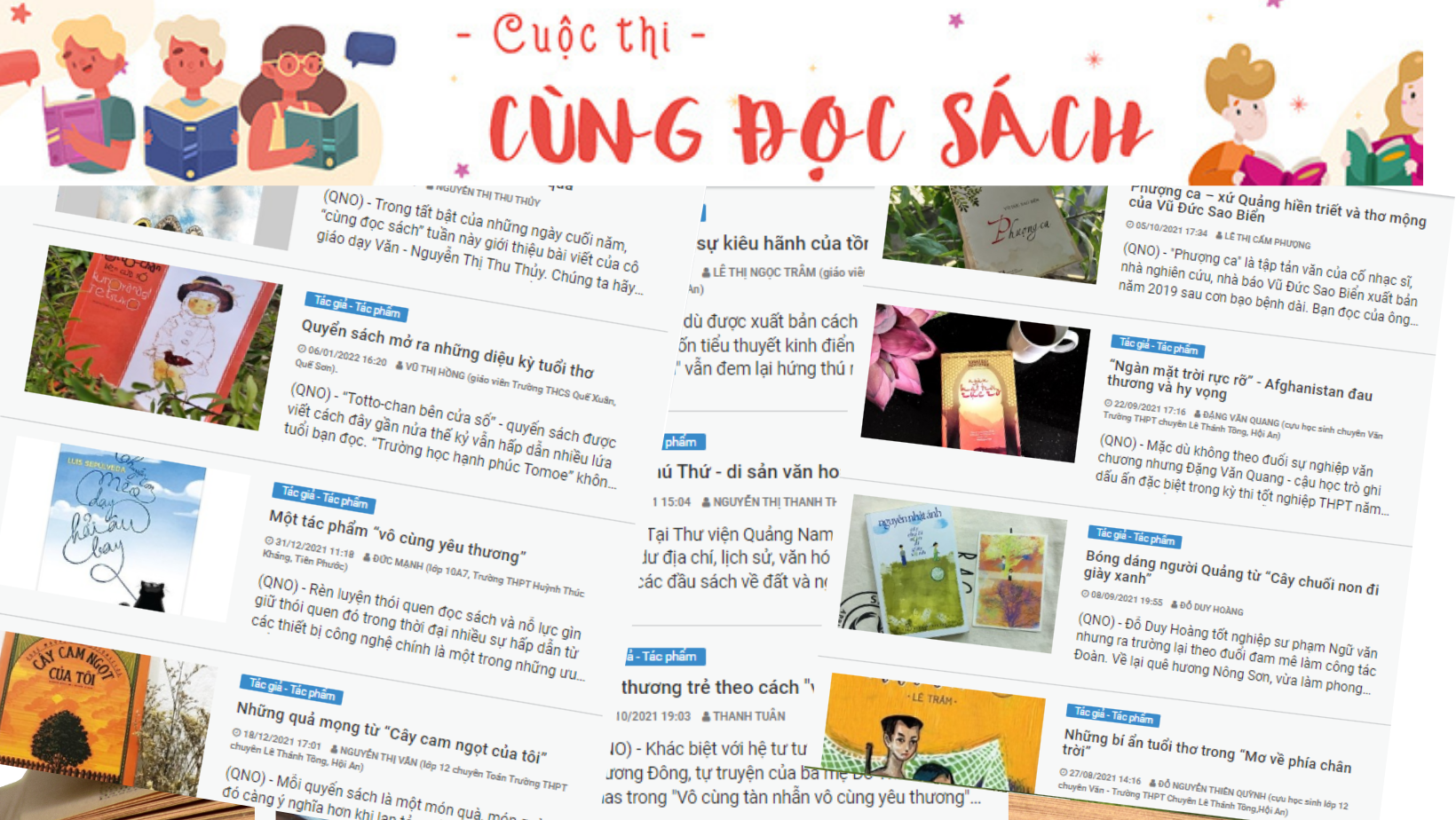 Tác phẩm tham gia cuộc thi “Cùng đọc sách” đăng tải trên báo Quảng Nam điện tử. Ảnh: C.N