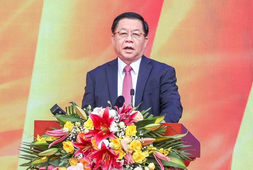 ông Nguyễn Trọng Nghĩa, Bí thư Trung ương Đảng, Trưởng Ban Tuyên giáo Trung ương phát biểu
