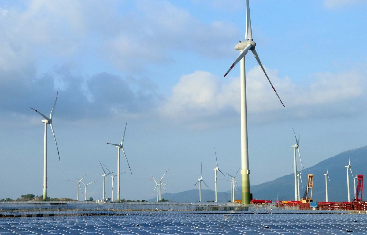 Trang trại điện gió Trung Nam được khánh thành tại huyện Thuận Bắc. (Ảnh: Công Thử/TTXVN)