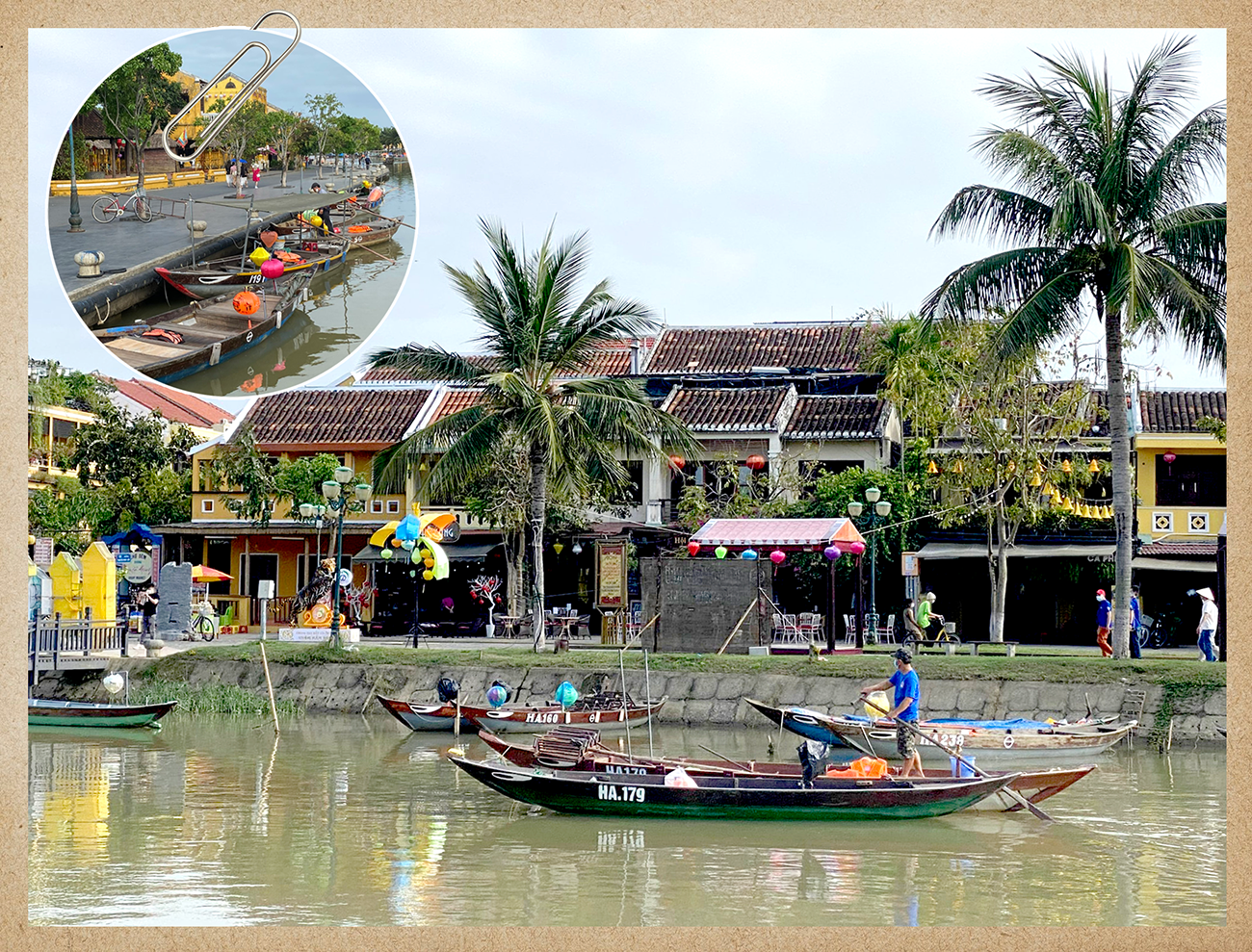 Tại Hội An nhiều ghe thuyền nhỏ tham gia đưa đón khách tham quan, thả hoa đăng trên sông Hoài.