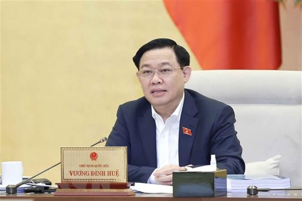 Chủ tịch Quốc hội Vương Đình Huệ phát biểu. (Ảnh: Doãn Tấn/TTXVN)