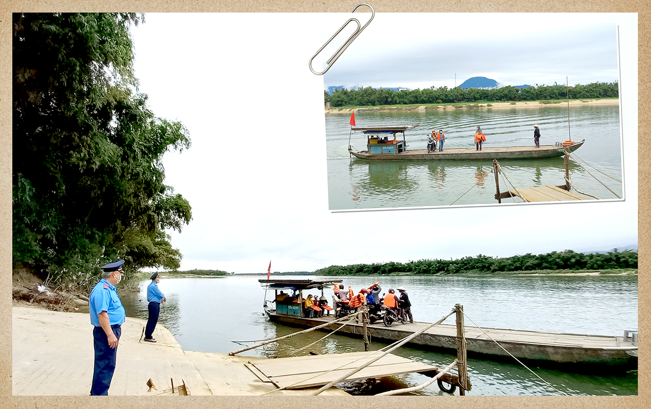 Bến khách ngang sông Phú Thuận (xã Đại Thắng, Đại Lộc) chở khách trên sông Thu Bồn.