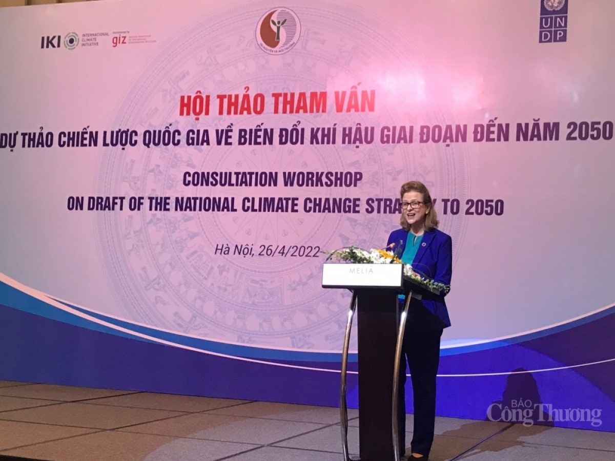 Caitlin Wiesen, UNDP resident representative in Vietnam, addresses the event (Photo: congthuong.vn)