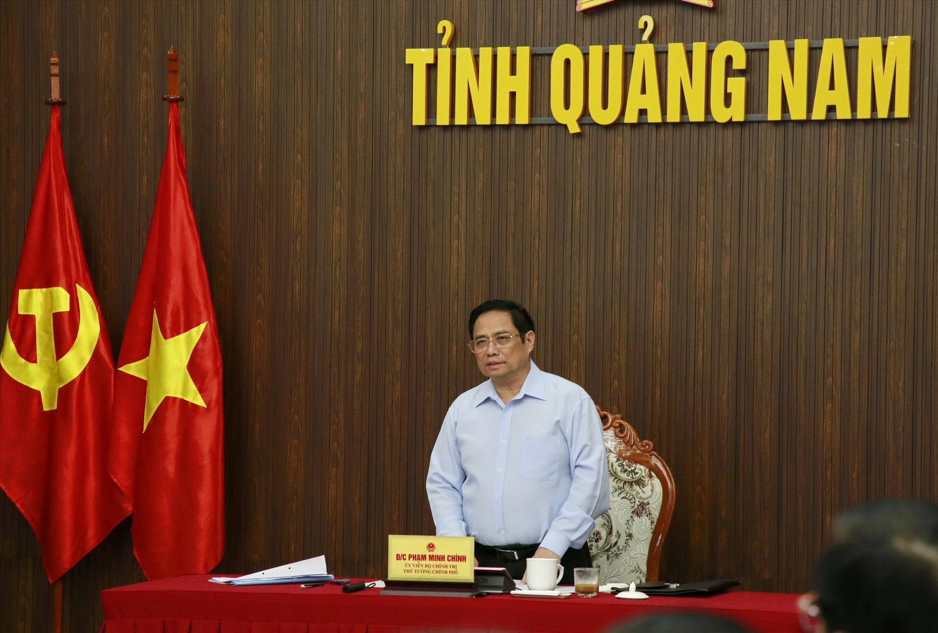 Thủ tướng Phạm Minh Chính chủ trì buổi làm việc. Ảnh: T.C