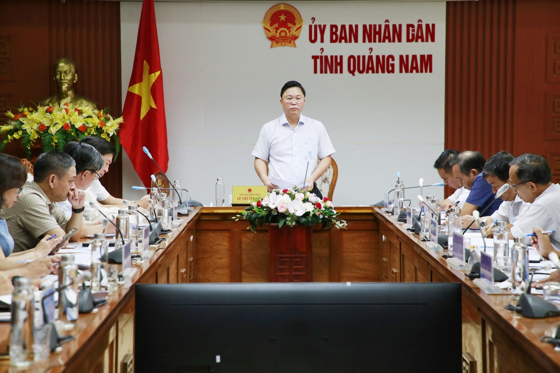 Chủ tịch UBND tỉnh Lê Trí Thanh chủ trì buổi làm việc