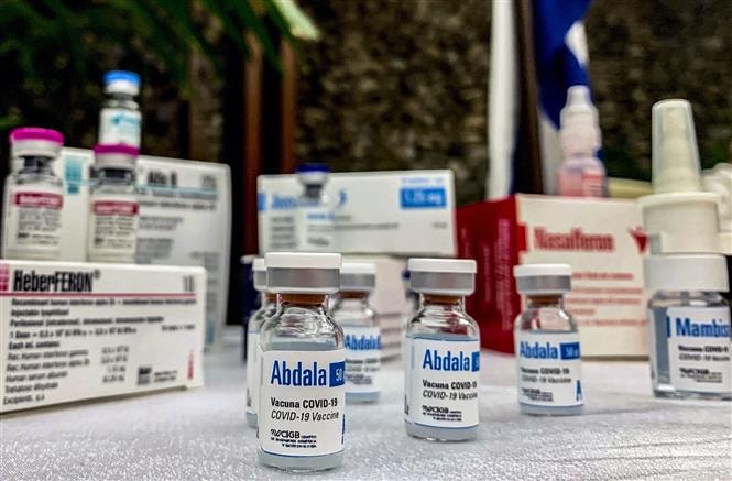 Vaccine Abdala ngừa Covid-19 của Cuba. Ảnh: AFP/TTXVN