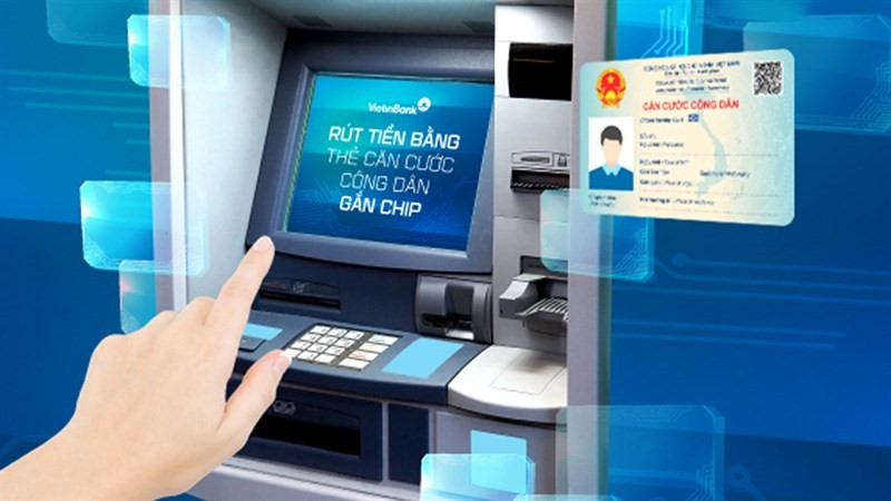 Hình thức rút tiền tại ATM bằng căn cước công dân gắn chip hiện được thí điểm tại Hà Nội và Quảng Ninh. Ảnh: Vietinbank