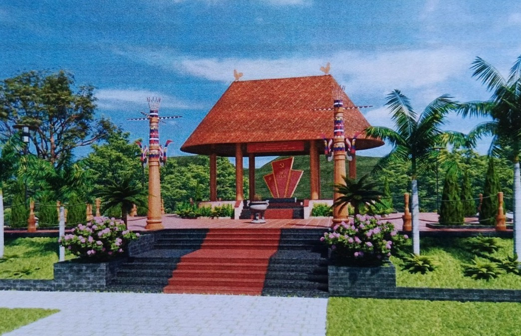 Mô hình Nhà bia di tích lịch sử được xây dựng tại xã Đại Hưng, huyện Đại Lộc. Ảnh: Đ.H
