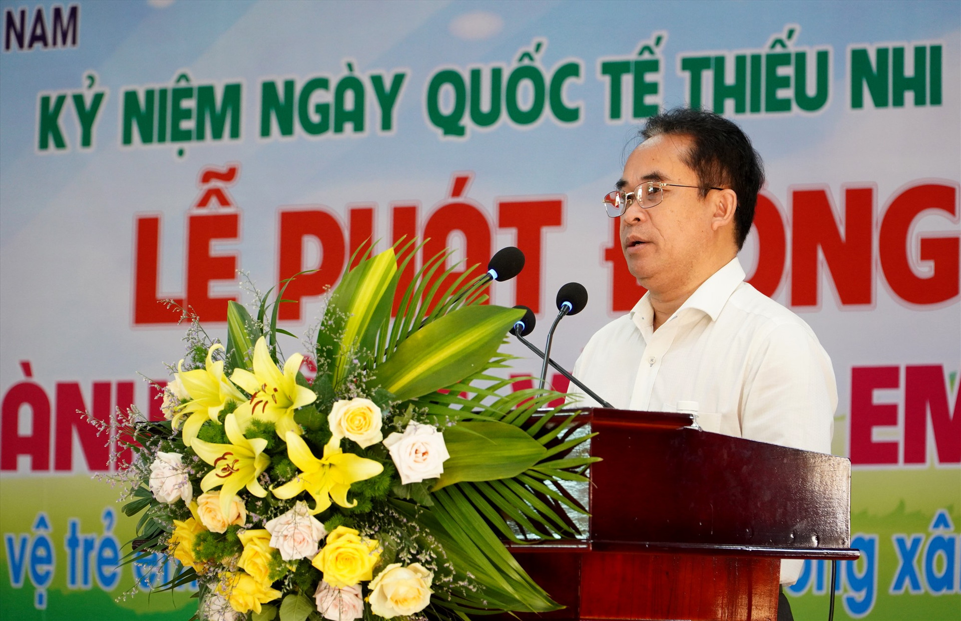 Phó Chủ tịch UBND tỉnh Trần Anh Tuấn phát biểu chỉ đạo tại lễ phát động. Ảnh: H.Q