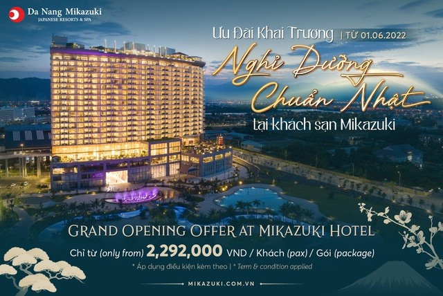 Khách sạn Mikazuki Đà Nẵng khai trương với nhiều dịch vụ ư đãi. Ảnh Mikazuki