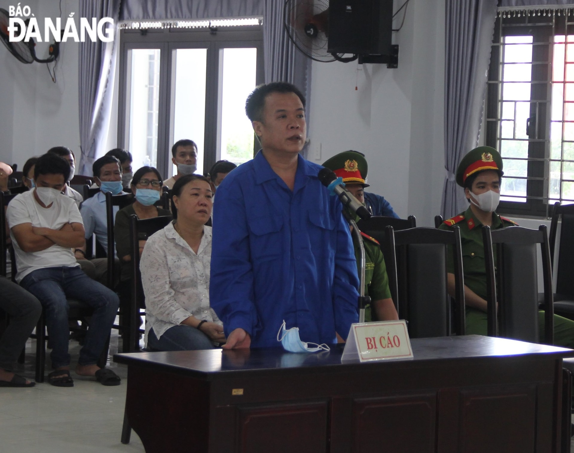 Bị cáo Nguyễn Mỹ tại phiên xét xử lưu động. Ảnh: LÊ HÙNG