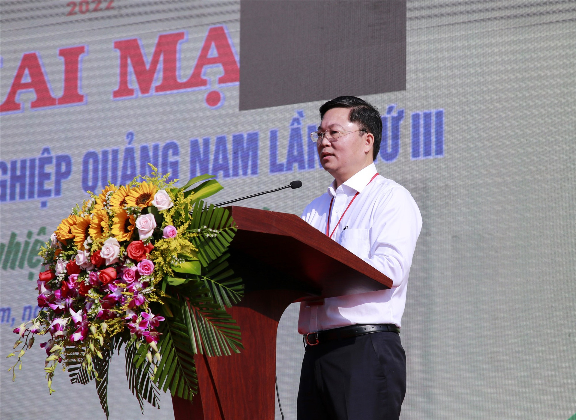 Chủ tịch UBND tỉnh Lê Trí Thanh phát biểu tại sự kiện. Ảnh: C.S - T.A