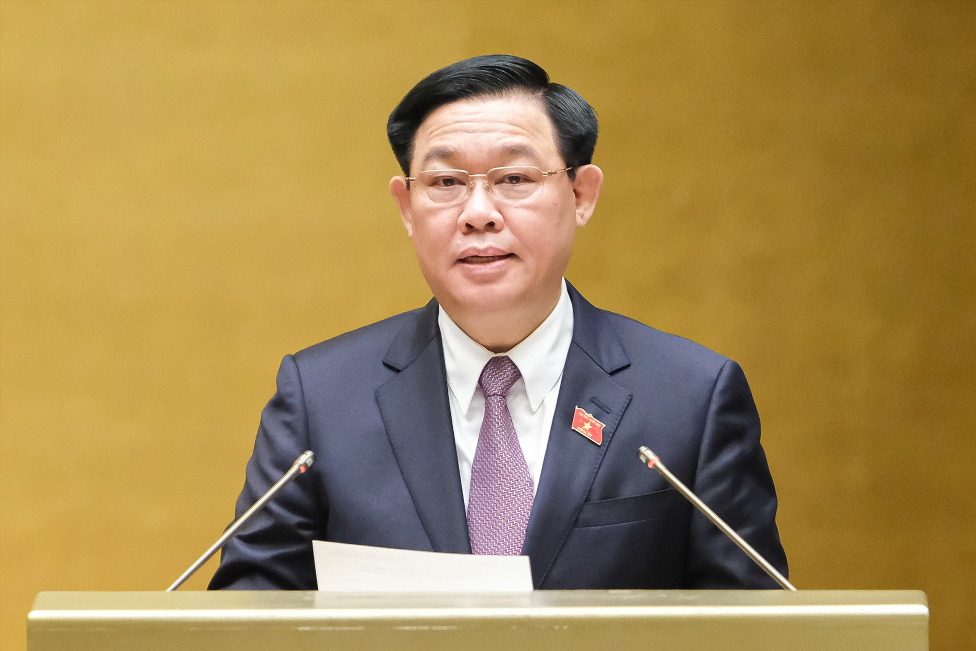 Chủ tịch Quốc hội Vương Đình Huệ phát biểu bế mạc phiên họp
