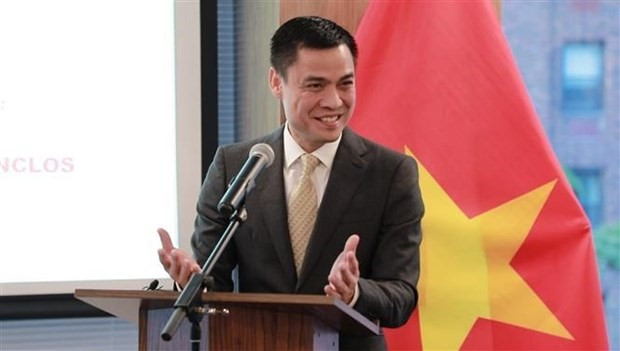 Vietnamese Ambassador Dang Hoang Giang addresses the event. (Photo: VNA)