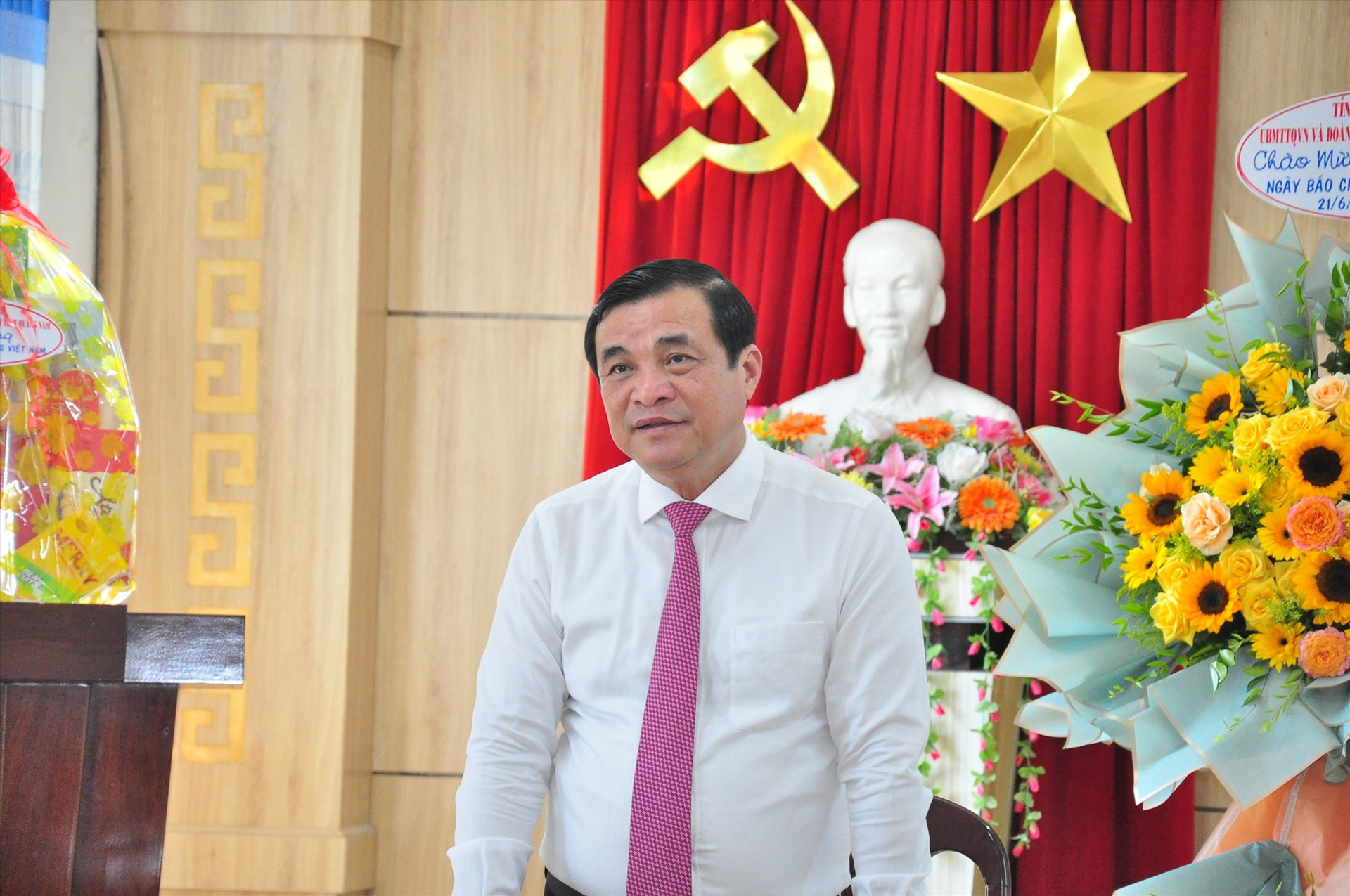 Bí thư Tỉnh ủy Phan Việt Cường phát biểu tại buổi thăm. Ảnh: VINH ANH