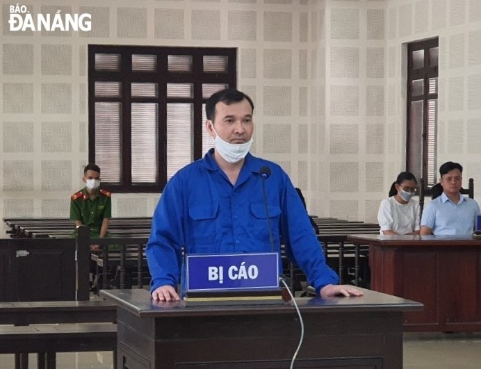 Bị cáo La Xuân Thành tại phiên toà. Ảnh: LÊ HÙNG