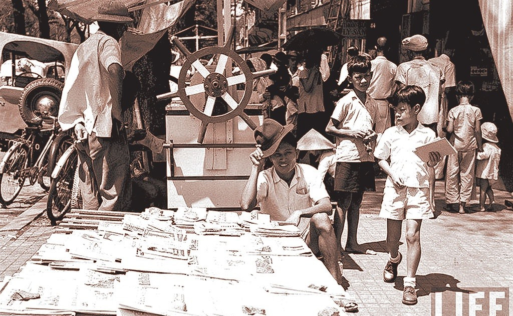 Các quầy báo ở Sài Gòn xưa. Nguồn: Báo Thanh Niên và Sài Gòn Giải phóng