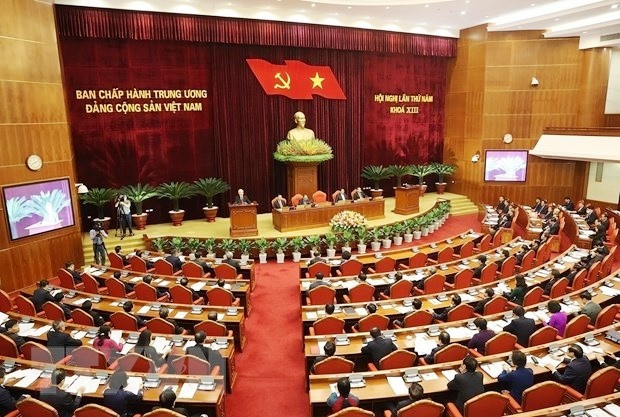 Quang cảnh Hội nghị lần thứ năm, Ban Chấp hành Trung ương Đảng khóa XIII. Ảnh: TTXVN