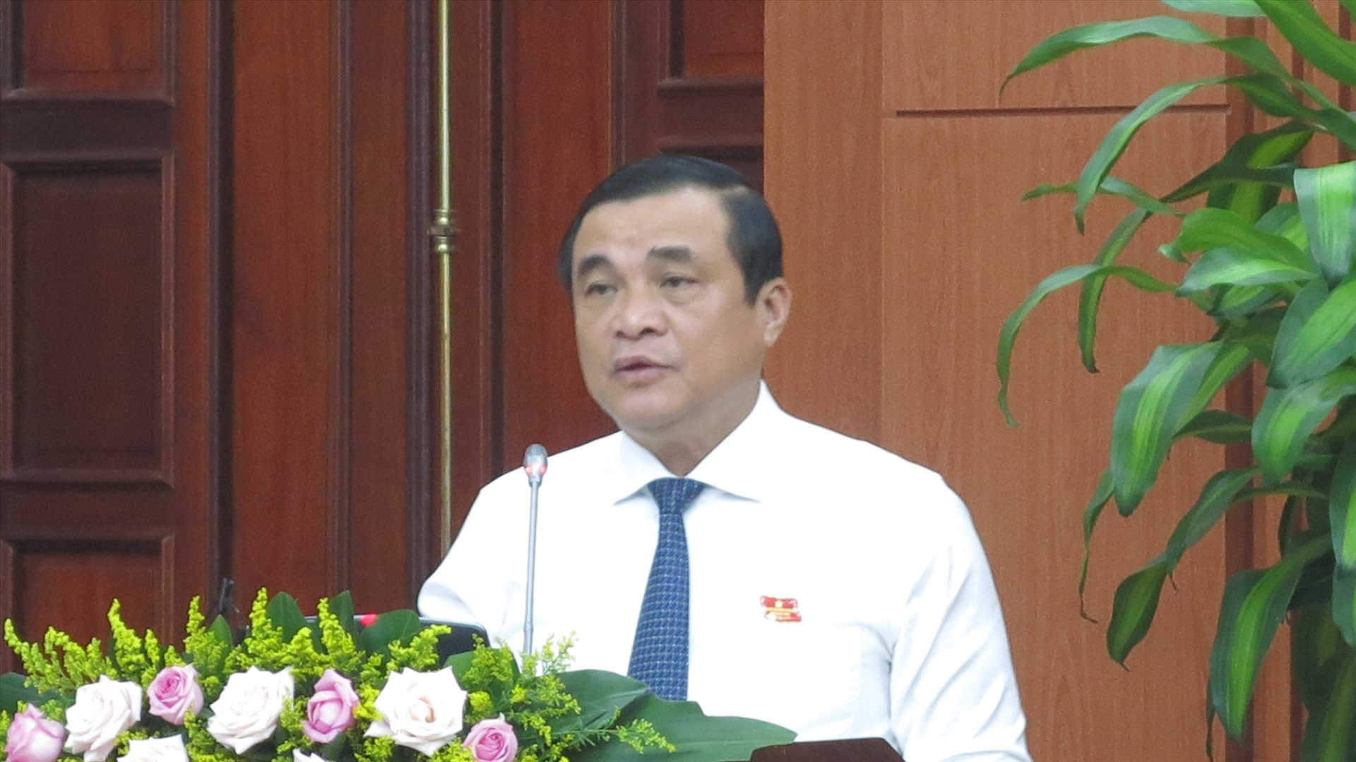 Bí thư Tỉnh ủy, Chủ tịch HĐND tỉnh Phan Việt Cường phát biểu