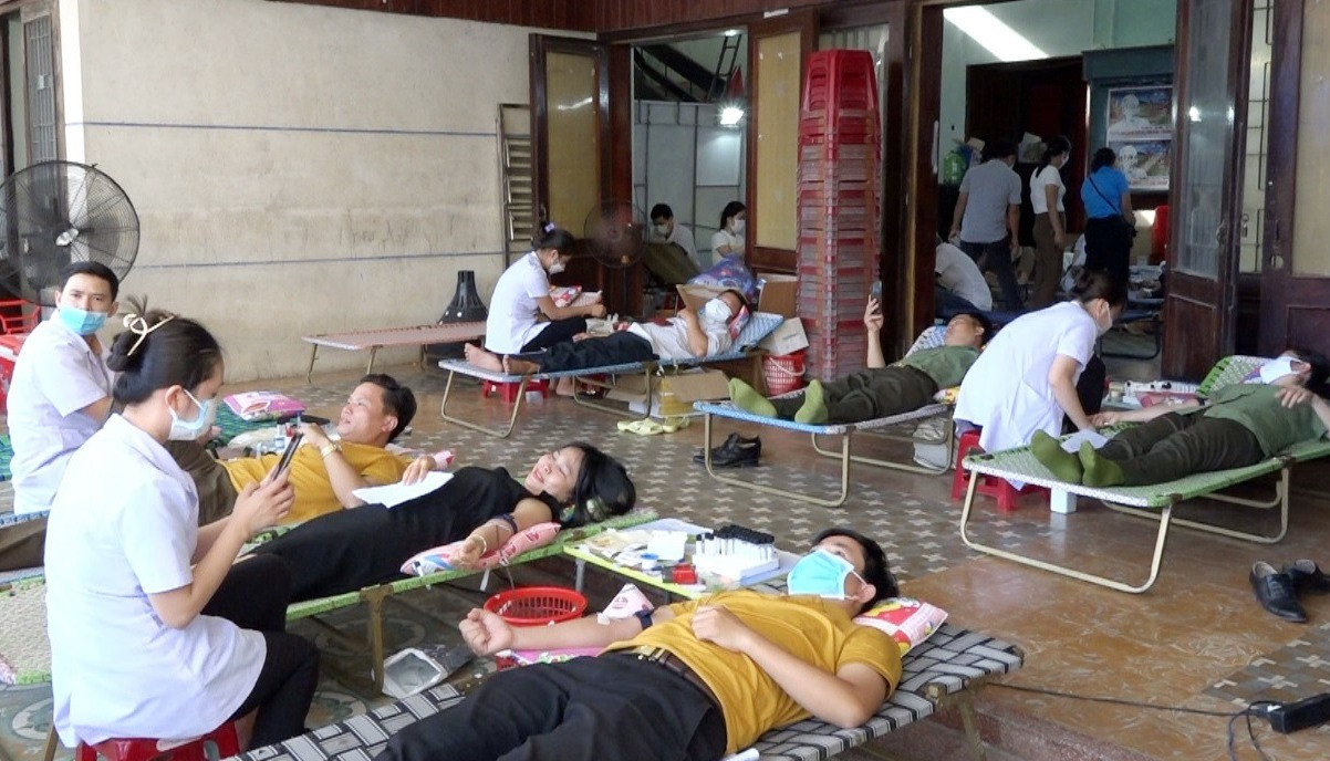 Thăng Bình tổ chức chương trình hiến máu tình nguyện đợt II, năm 2022. Ảnh: T.N