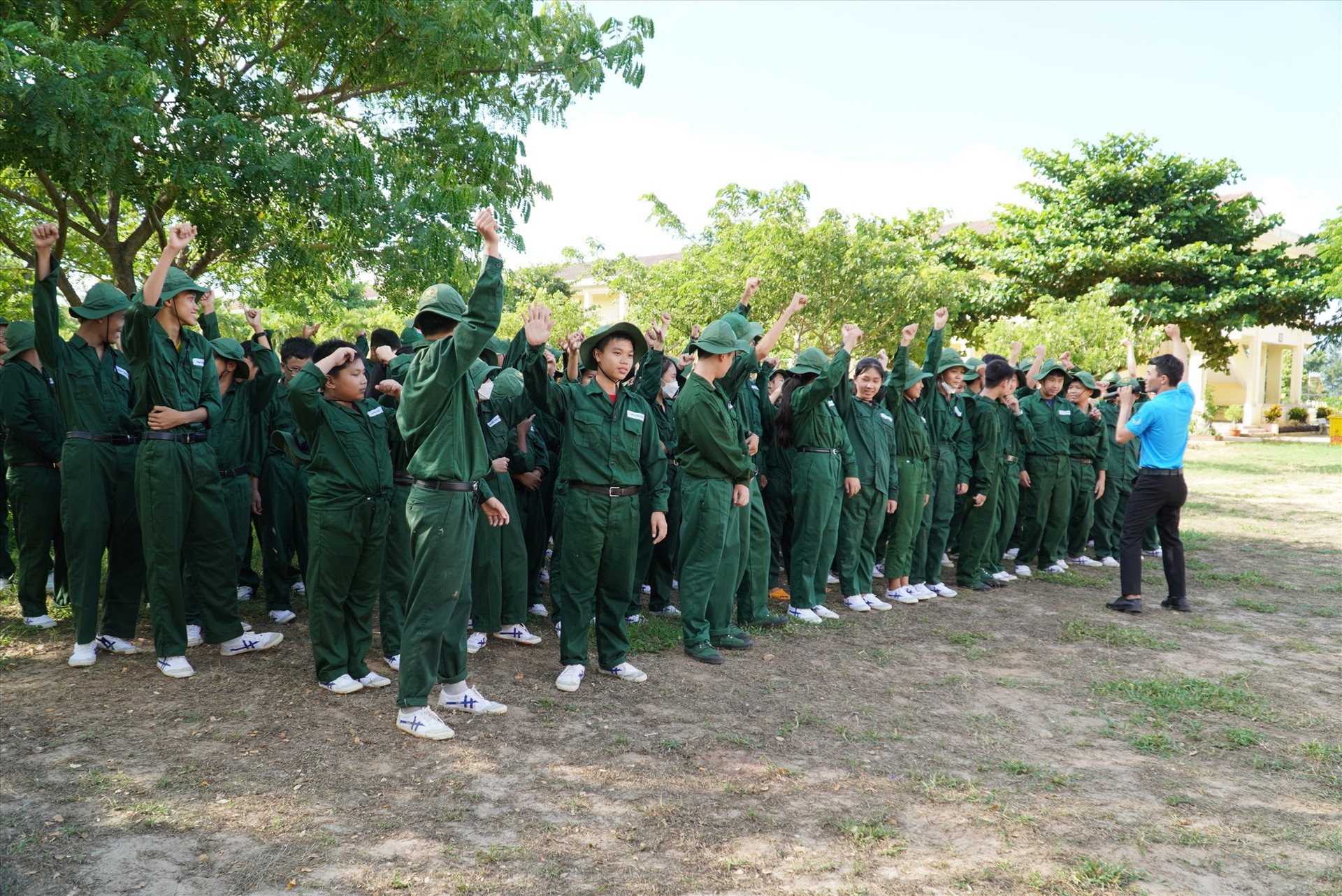 88 chiến sĩ nhí tham gia chương trình Học kỳ quân đội 2022. Ảnh: H.Q