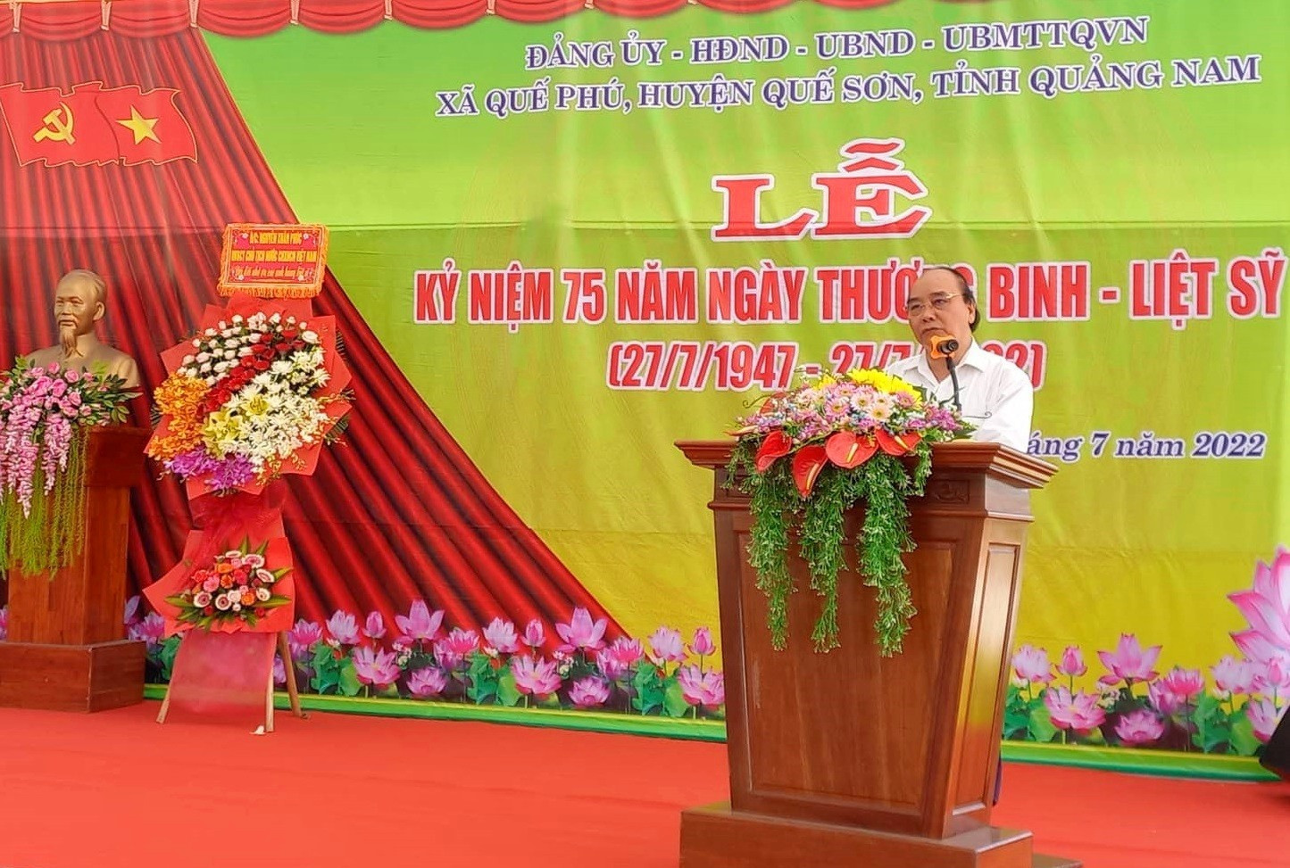 Chủ tịch nước Nguyễn Xuân Phúc phát biểu tại buổi lễ. ảnh DT