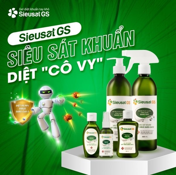 Bộ sản phẩm gel diệt khuẩn tay khô Sieusat GS.