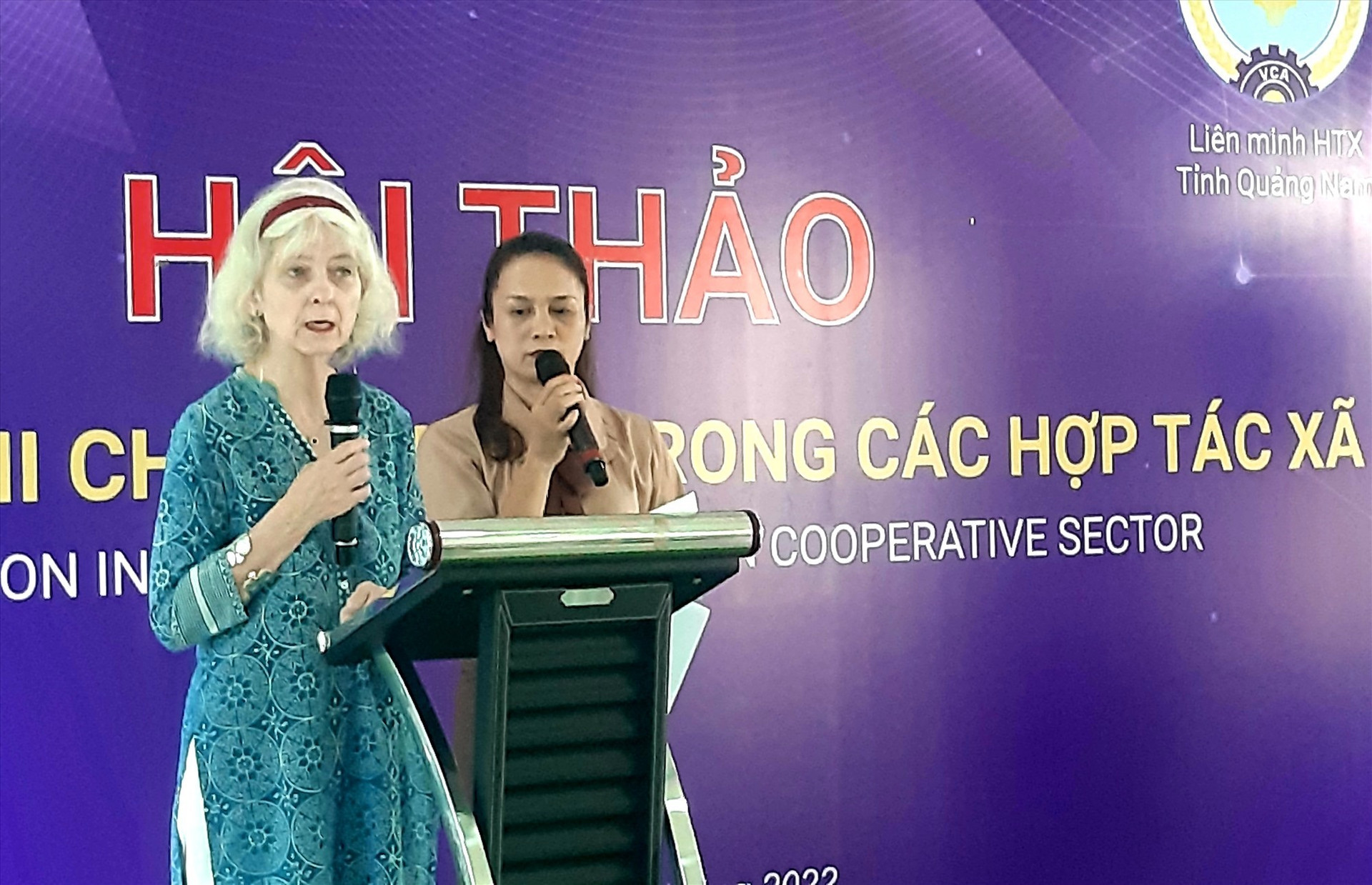Bà INGRID - Giám đốc Tổ chức Lao động Quốc tế (ILO) tại Việt Nam phát biểu tại hội thảo. Ảnh: N.S