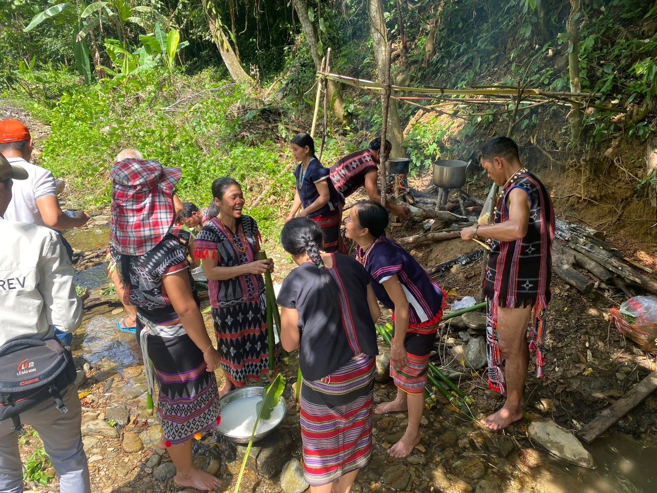 Local people making their traditional food