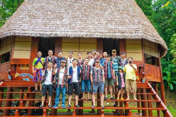 Co Tu cultural house where their traditional art and cultural performances take place.