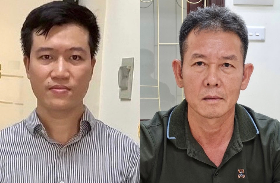 Bị can Bùi Huy Hoàng và Nguyễn Tiến Mạnh