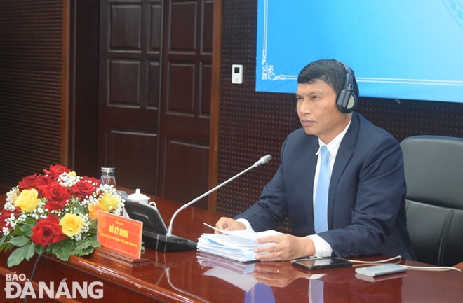 Phó Chủ tịch Thường trực UBND thành phố Hồ Kỳ Minh phát biểu tại Hội nghị thượng đỉnh các thành phố châu Á - Thái Bình Dương (APCS) năm 2022. Ảnh: HOÀNG HIỆP