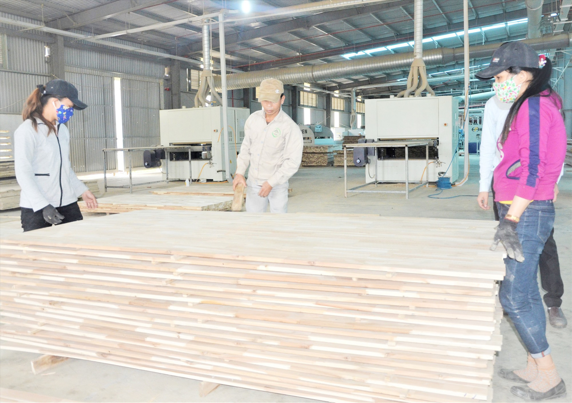 Ngành công nghiệp chế biến gỗ, xuất khẩu gỗ và các sản phẩm từ gỗ đem lại giá trị kinh tế cao. TRONG ẢNH: Xưởng sản xuất gỗ của Công ty CP Gỗ công nghiệp Quảng Nam, tại xã Quế Thọ (Hiệp Đức). Ảnh: H.P