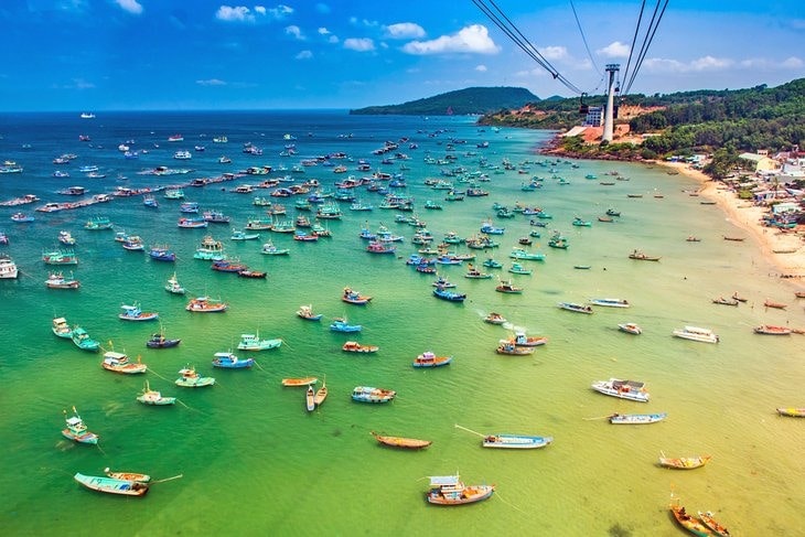 Sitting 45 kilometers off the southern coast of the country, in the Gulf of Thailand, Phu Quoc is a densely forested island, speckled by sweeps of white-sand beach that attract plenty of sunseekers during the winter dry season.