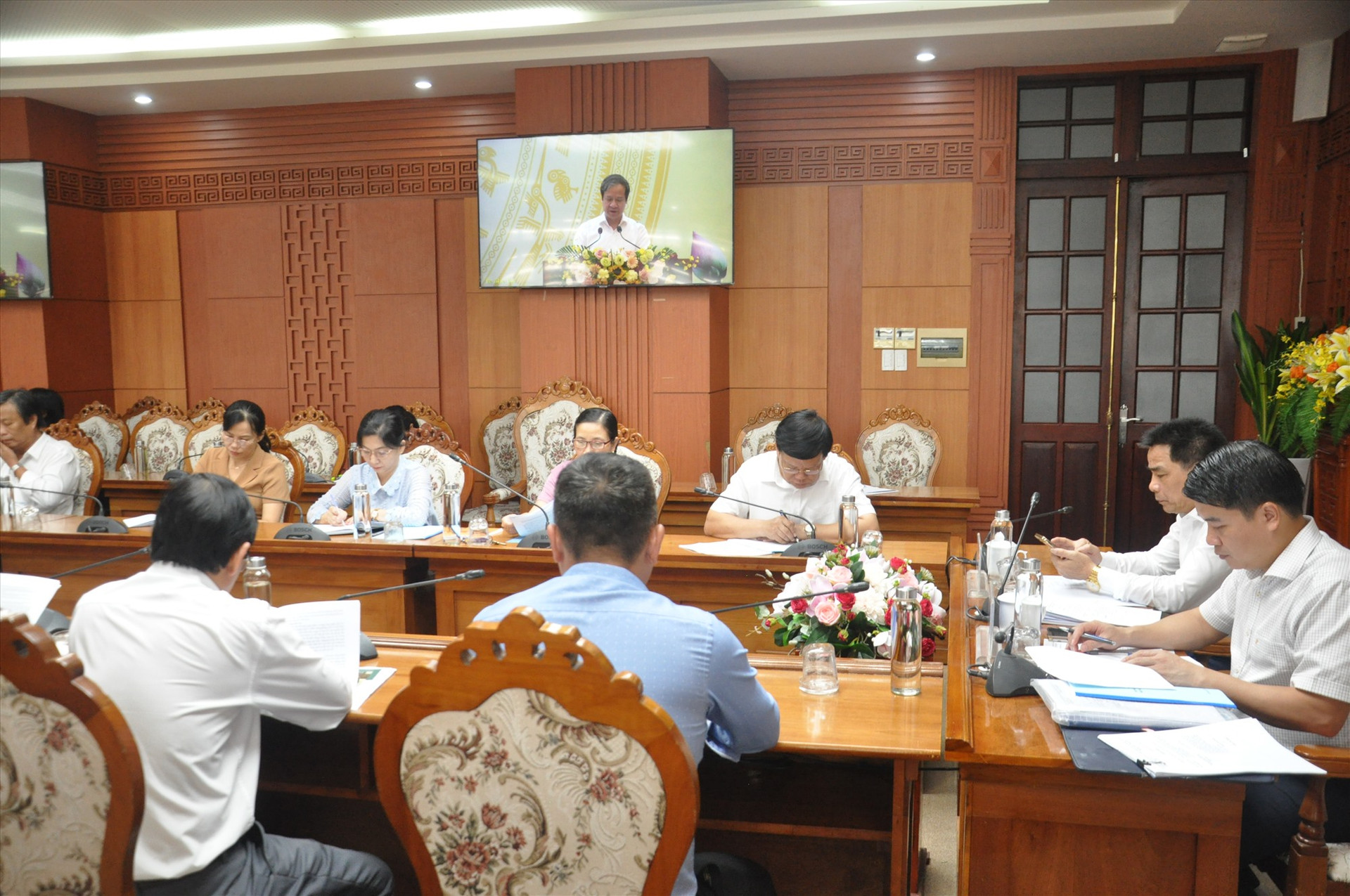 Bộ trưởng Nguyễn Kim Sơn phát biểu khai mạc hội nghị. Ảnh: X.P