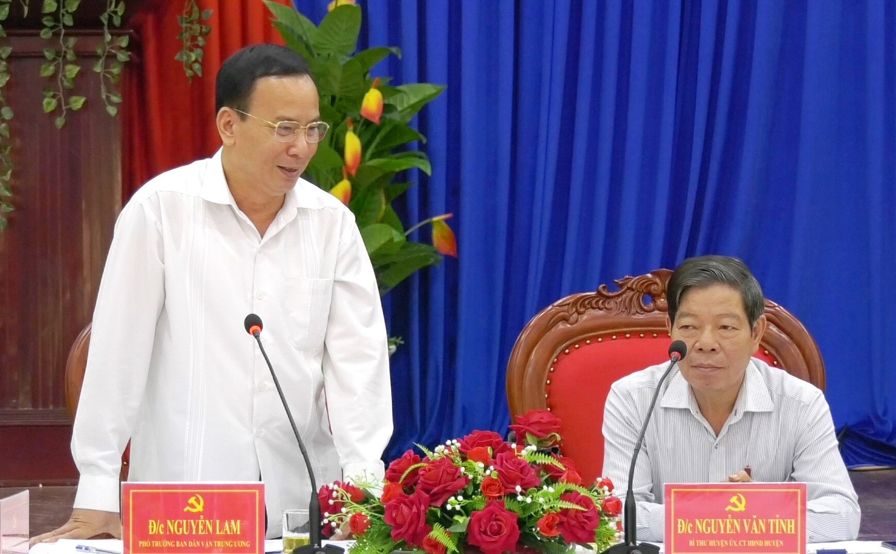 Phó Trưởng ban Dân vận Trung ương Nguyễn Lam phát biểu tại buổi làm việc. Ảnh: T.H