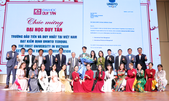 Đại học Duy Tân đạt kiểm định UNWTO TEDQUAL ngành du lịch