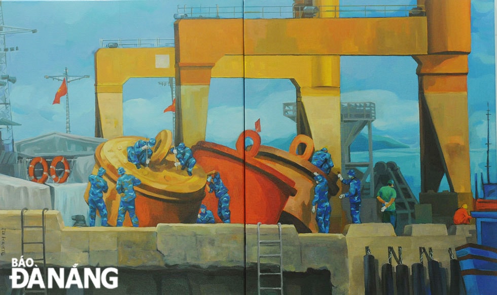 Bảo dưỡng phao hàng hải (Acrylic). Tác giả: Lê Duy Khánh, Bình Định