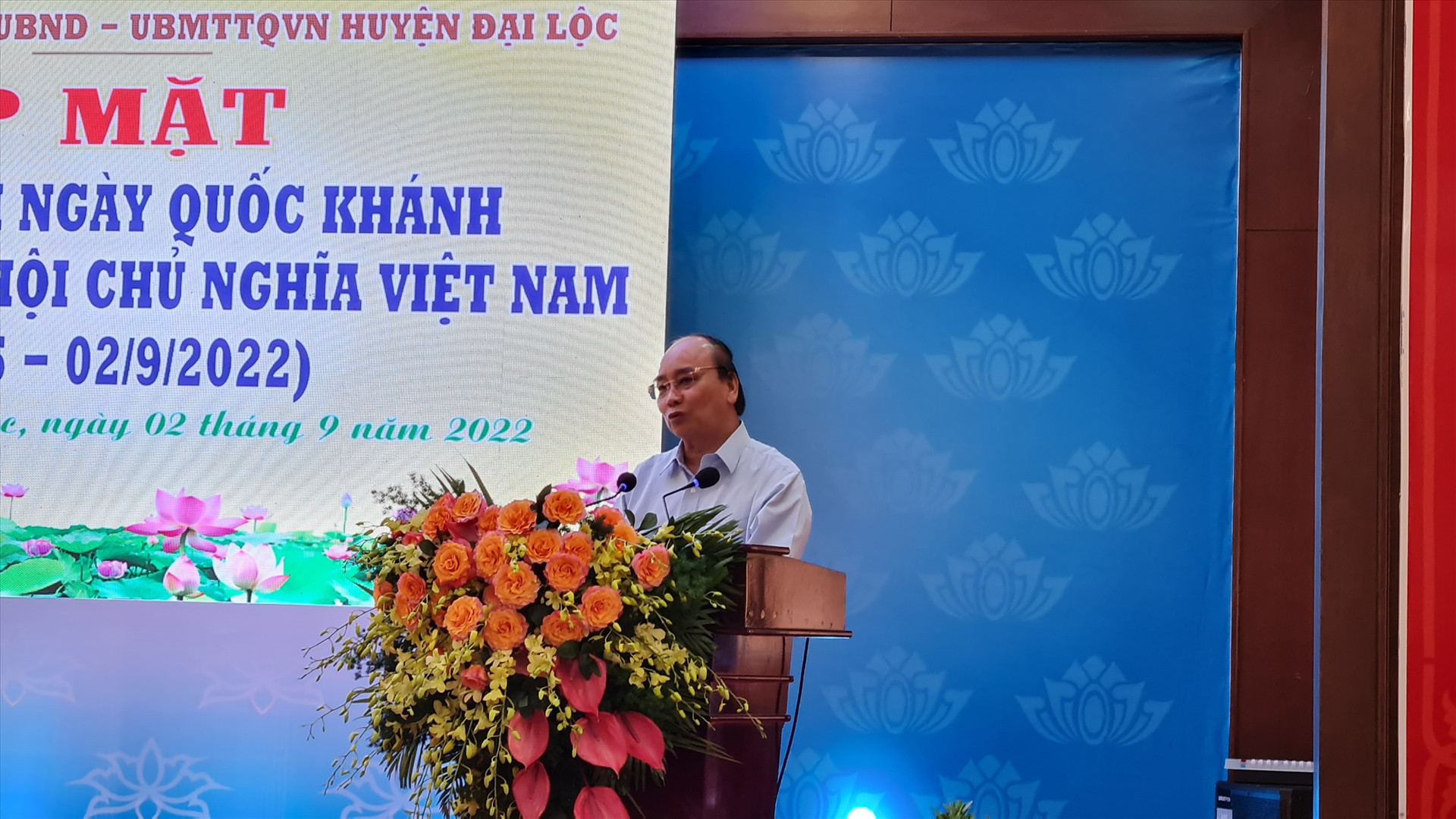 Chủ tịch nước Nguyễn Xuân Phúc phát biểu tại buổi gặp mặt. Ảnh: HOÀNG LIÊN