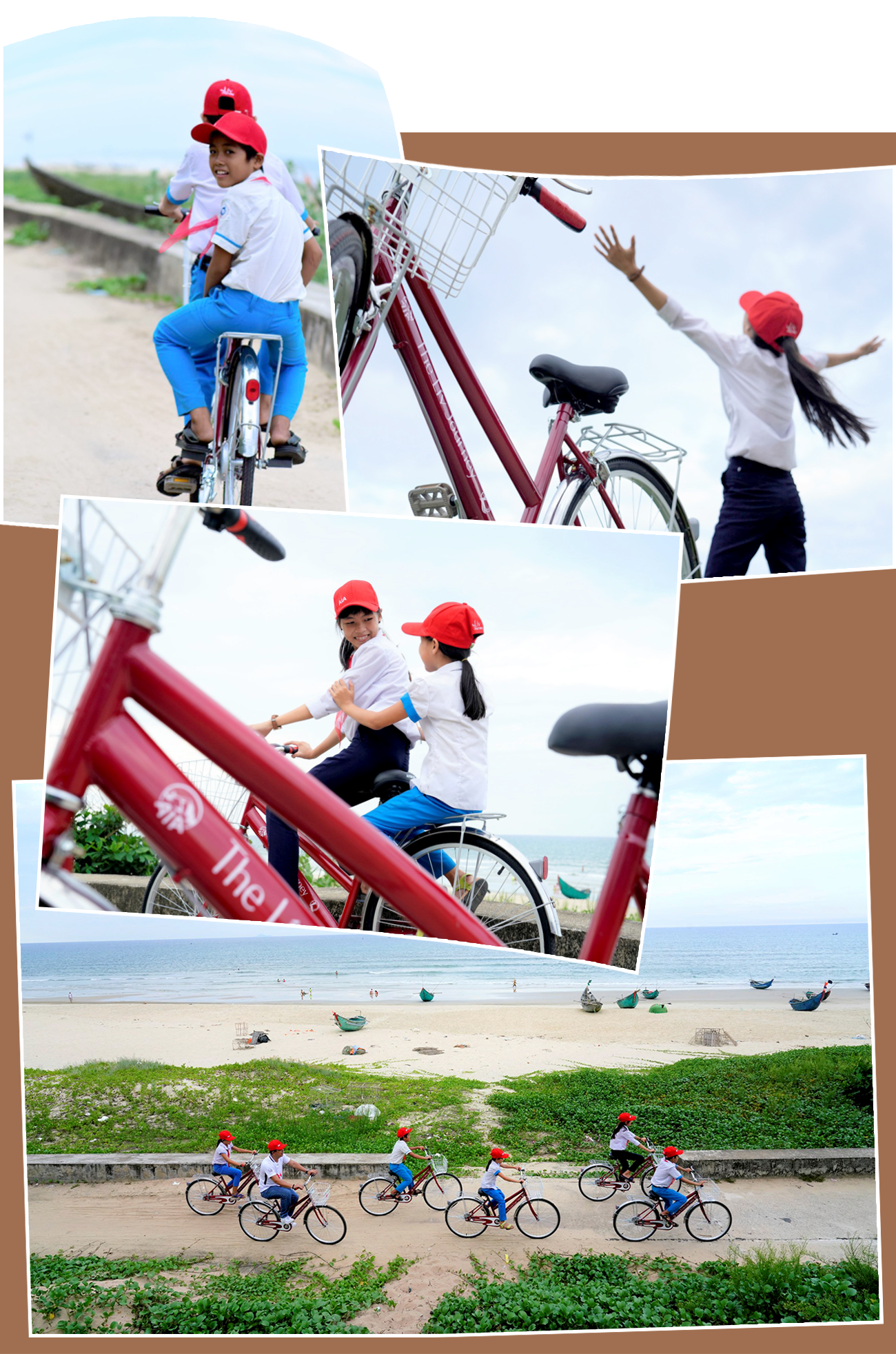 Niềm vui của trẻ em khi nhận xe đạp. Ảnh: Q.L