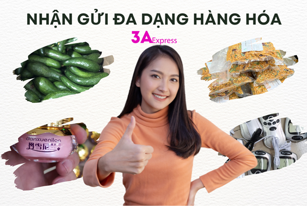 3A Express nhận gửi đa dạng hàng hóa.