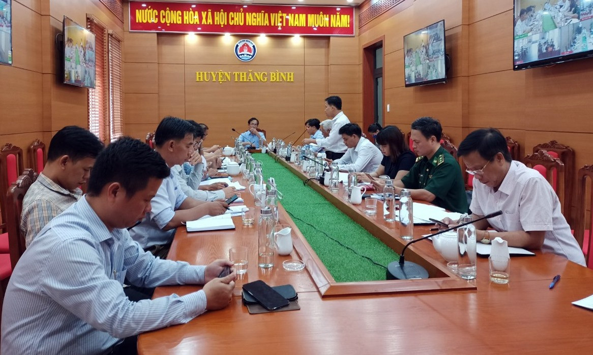 Hội nghị được huyện Thăng Bình tổ chức với hình thức trực tuyến. Ảnh: T.H