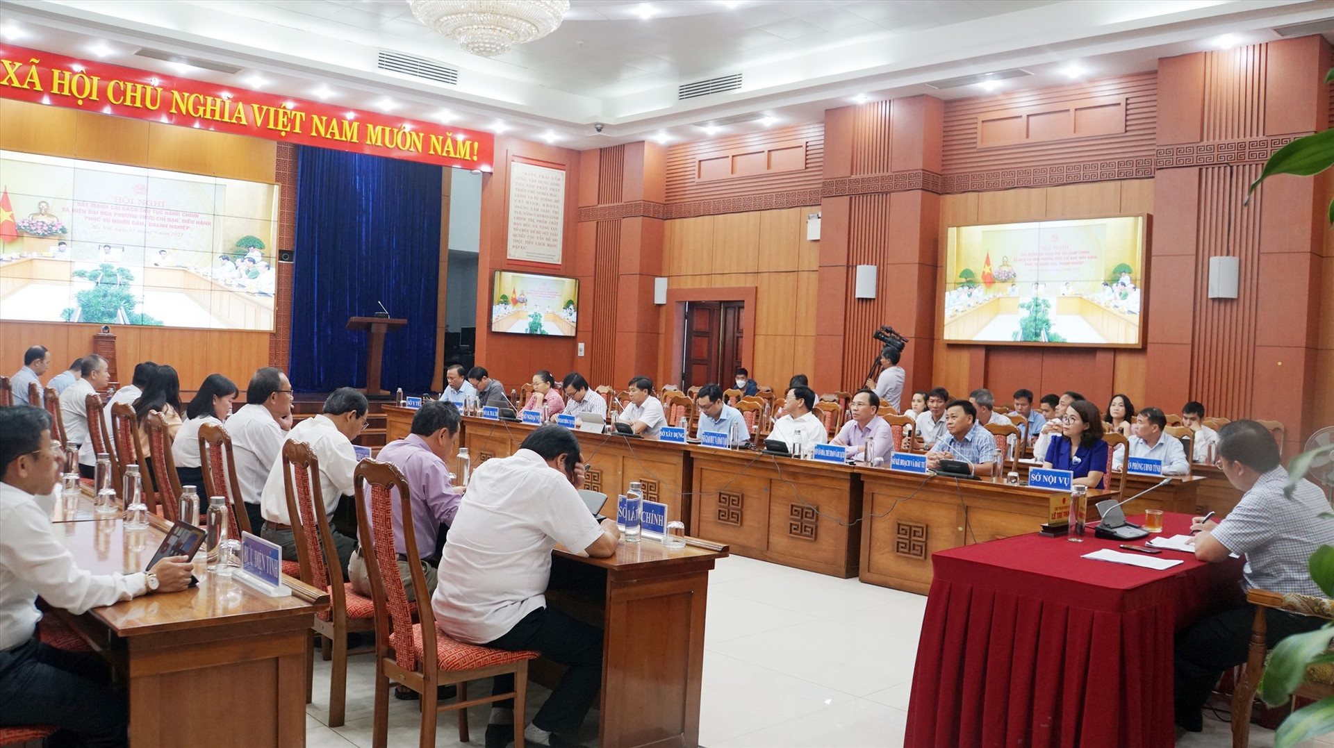 Quang cảnh Hội nghị tại điểm cầu tỉnh Quảng Nam.