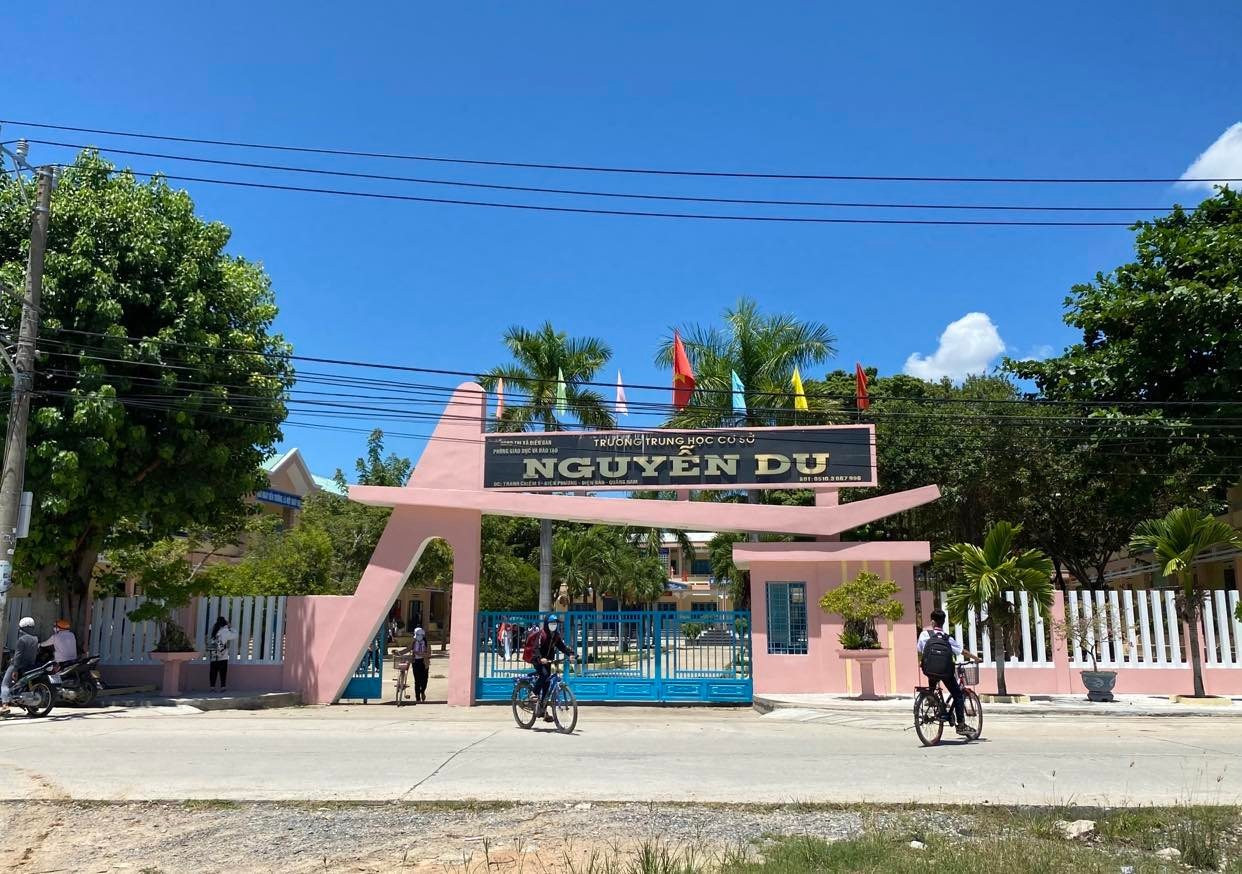 Trường THCS Nguyễn Du, nơi được xác định từng là Hành cung của Dinh trấn Thanh Chiêm - Ảnh: V.L