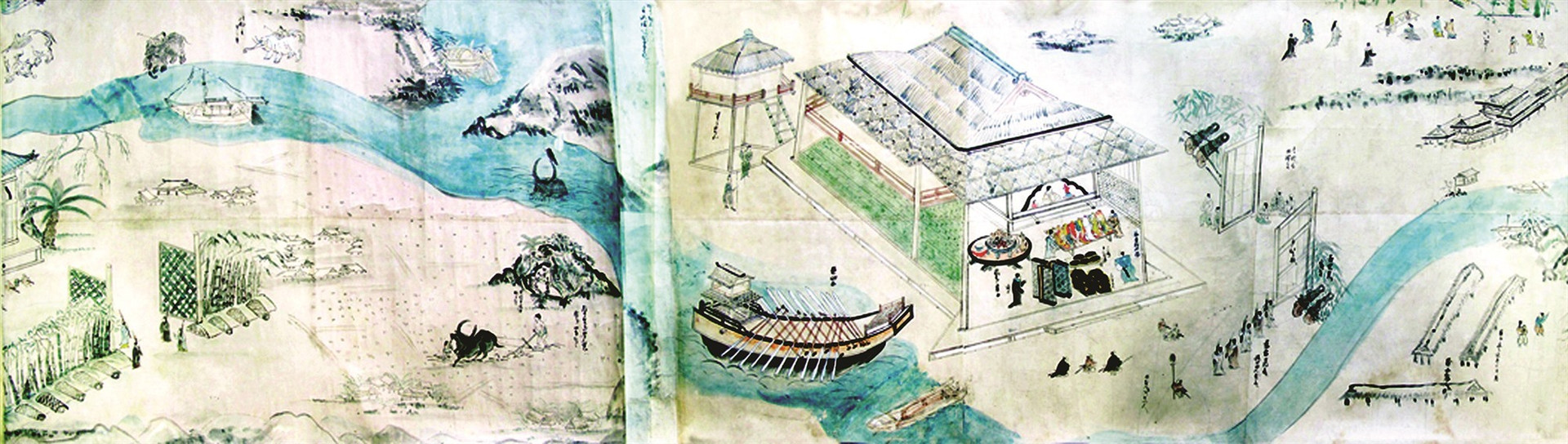 Bức họa đồ mô tả Dinh trấn Thanh Chiêm xưa. Ảnh Internet (V.L)