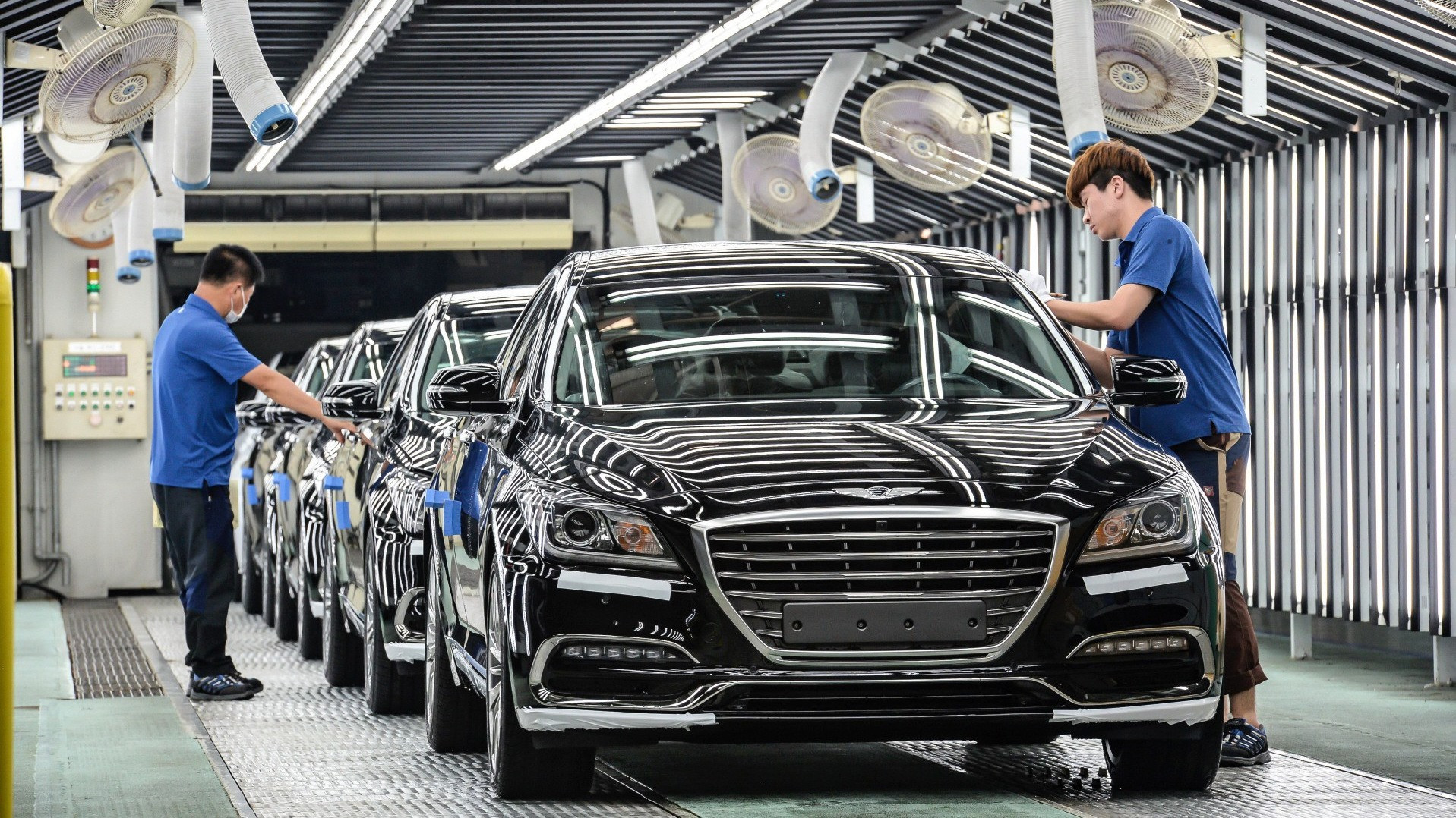 Nhà máy sản xuất xe hơi tại Hàn Quốc. Ảnh: Huyndai