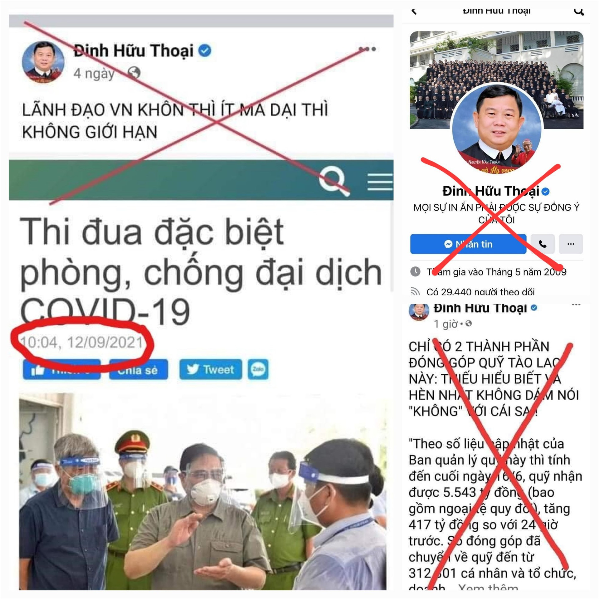 Ông Đinh Hữu Thoại bị Thanh tra Sở TT&TT xử phạt vì hành vi đăng tải thông tin sai sự thật.
